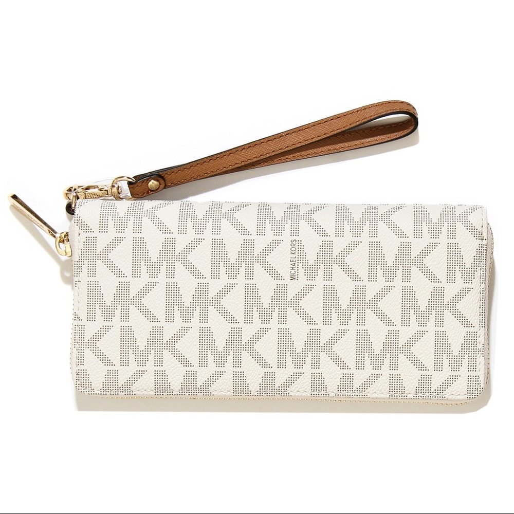 MICHAEL Michael Kors White and Gold Logo Wallet - Picture 2 of 11